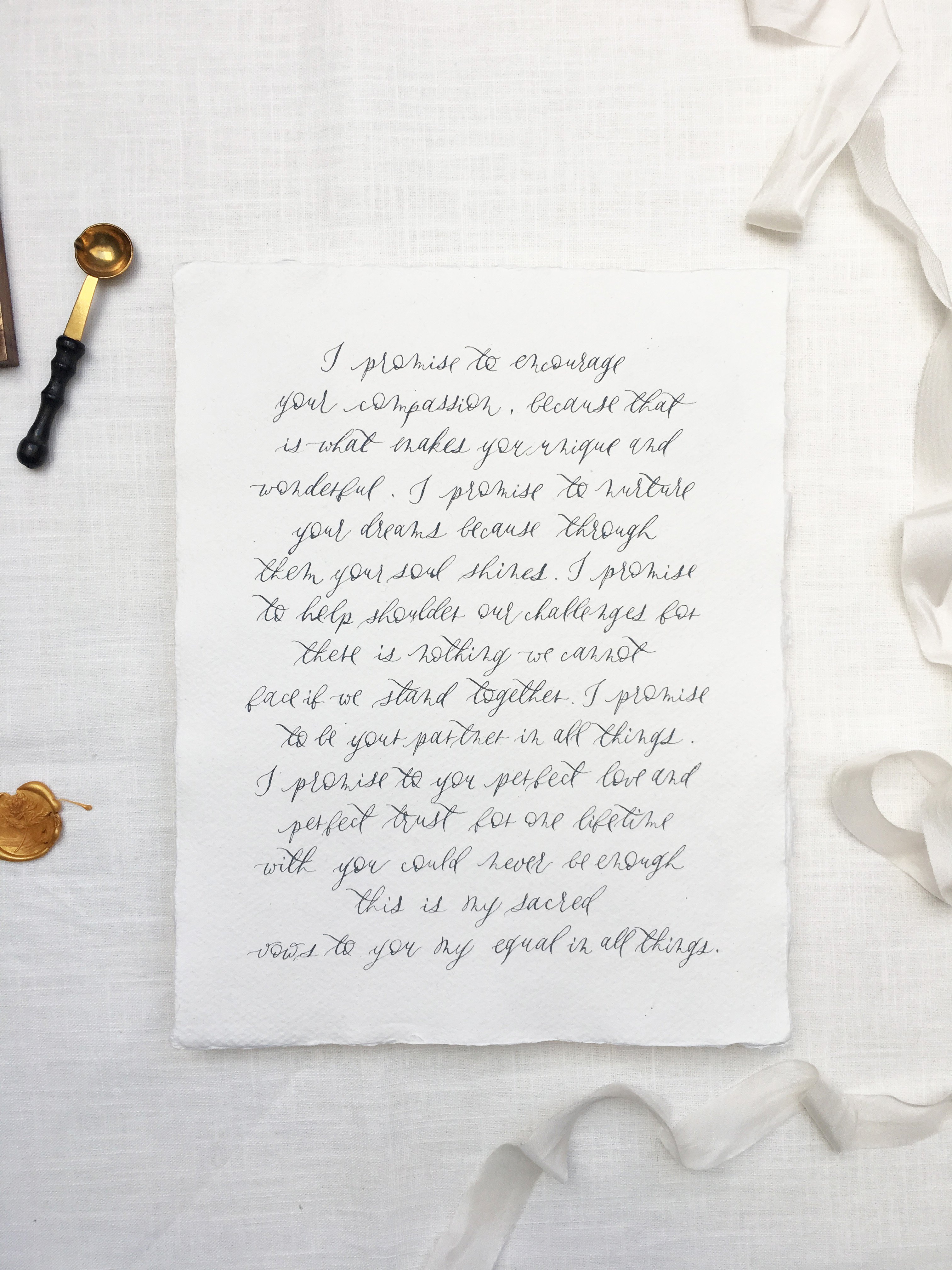 written vows